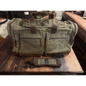 Western Leather Goods The Weekend Waxed Canvas Leather Duffel Bag
